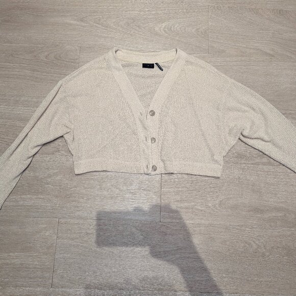 Out From Under by Urban Outfitters Creme Cardigan Cropped - Picture 1 of 4